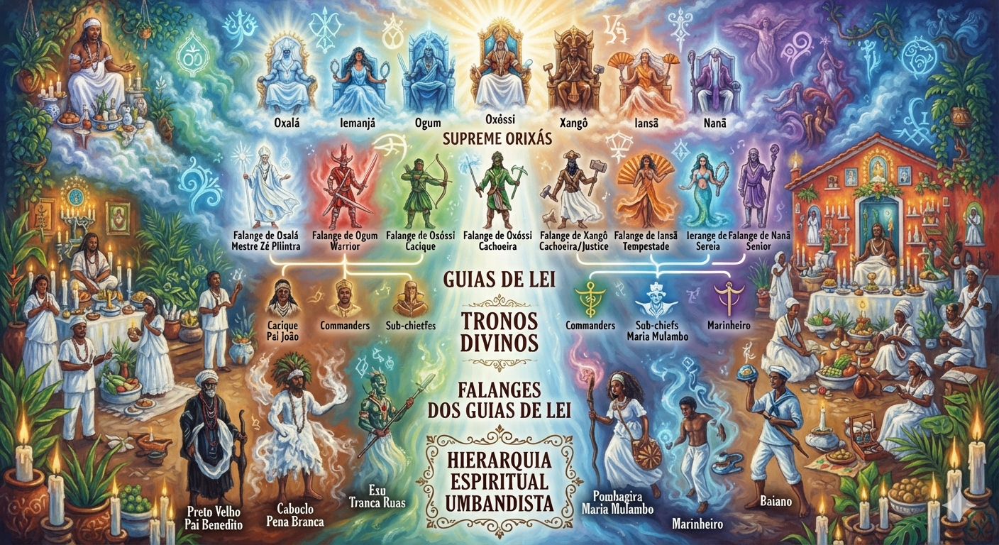 Diagrama dos Tronos Divinos, Falanges e Hierarquia